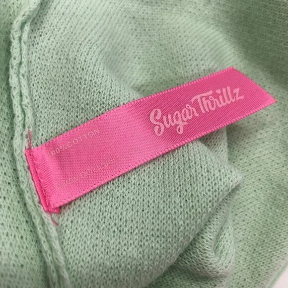 Sugar Thrillz Mini Skirt-DollsKill-Mint Green with Embroidered flowers-size S - Picture 7 of 8